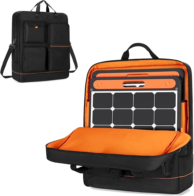 HODRANT Solar Panel Storage Bag with Bright Lining, Travel Solar Panel Carrying Case Compatible with Jackery SolarSaga 100W 100X 200W, Padded Carrier Organizer Compatible with ZOUPW 100W 110W 200W