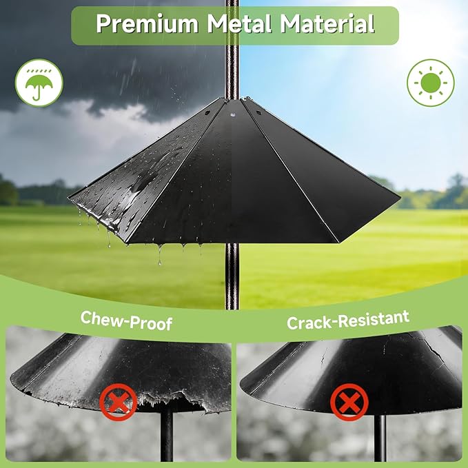 YINGYM Widened 19" Metal Squirrel Baffle for Bird Feeder Poles - Outside Baffle Guard, Weatherproof Outdoor Squirrel Proof Protector with Matte Black Finish (1 Pack)