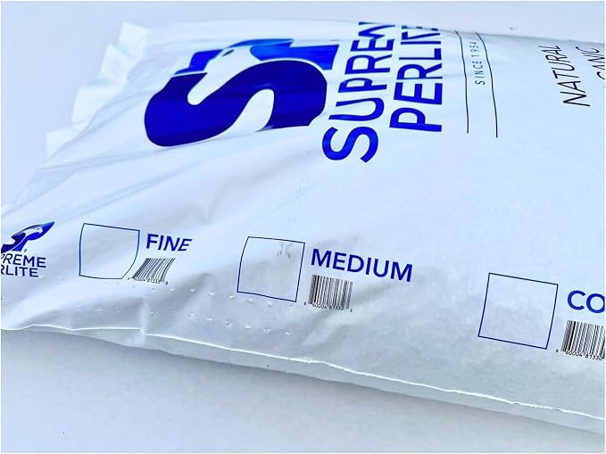 Supreme Perlite 4-Pack Medium Horticultural Perlite for Potting and Gardening, 4 Cu Ft Bag - Garden and Plant Mix for Indoor and Outdoor Use, Seed Starting, Propagation and Soil Aeration