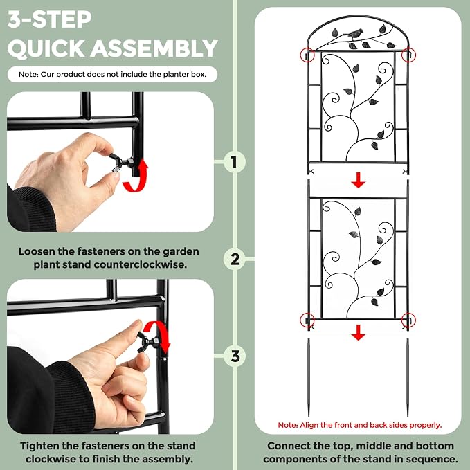 Garden Trellis for Climbing Plants, 2 Pack 71x20 in Metal Lattice Panel with Black Coating, Tall Climbing Support for Rose Vines Clematis Flowers Vegetables Fruits - Plant Trellis Outdoor