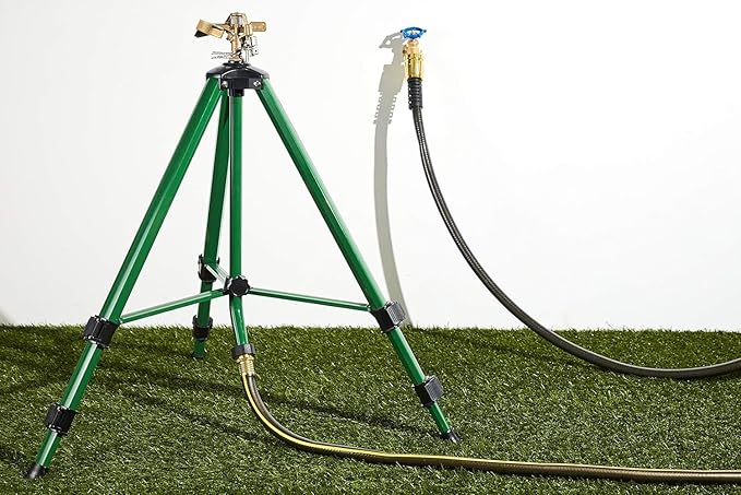 2-Pack Orbit 1/2 -inch Heavy-Duty Brass Impact Sprinkler on Adjustable 22-48-inch Metal Tripod Base