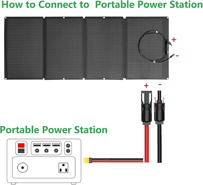 SolarEnz Solar ChargeCable Solar Connector to XT60 Adapter Connector Connect Solar Panel for Lipo Battery Pack EFDELTA Portable Power Station River 600 and Solar Generator 3.2M/10Ft