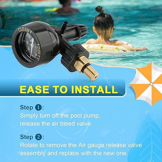 𝐔𝐩𝐠𝐫𝐚𝐝𝐞𝐝 R0357200 Air Gauge Release Valve Assembly Replacement for Zodiac Jandy Pool and Spa Filters R0357200 Valve Replacement for CV & CL, DEV & DEL, JS Series