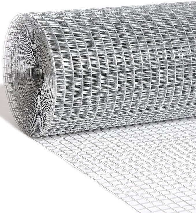 Hardware Cloth 1/2 inch 36 x 100 Ft 19-Gauge, Hot-Dip Galvanized After Welding, Chciken Wire Mesh Roll Wire Cloth Garden Fencing Rodent Wire Gopher Barrier