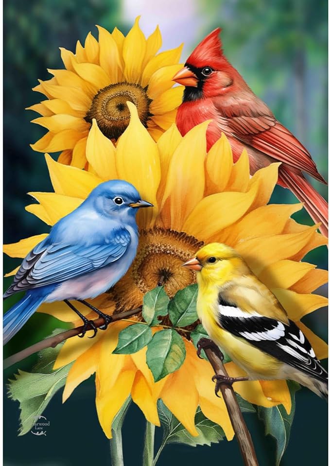 Briarwood Lane Birds in the Garden House Flag