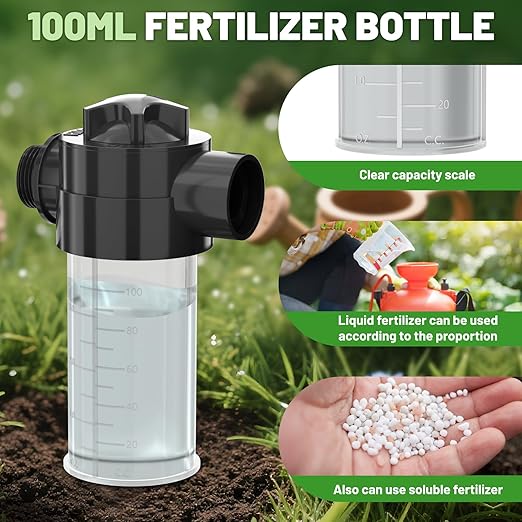 Deep Root Tree Watering Tool, Stainless Steel Tree Watering Spike with Fertilizer Bottle, Root Feeder with Brass Valve T-Handle, Irrigation System Watering Stake for Garden Orchard Shrub