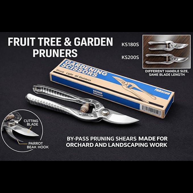 Made in Japan Pruning Shears – Japanese Craftsmanship, Sharp & Durable, Ergonomic Comfort for All-Day Use, Co-Developed with Agricultural Professionals (Orchard & Fruit Tree) (7.1 in (180mm))