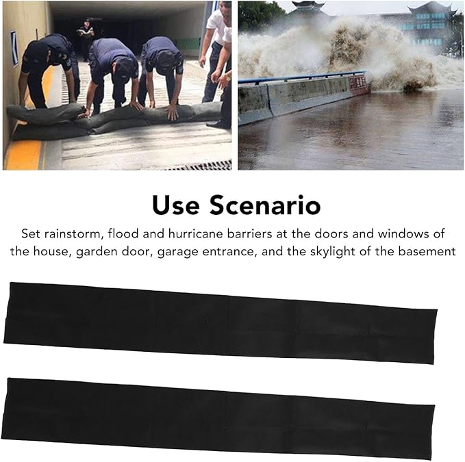 4 Pcs Water Activated Flood Barriers 60 x 6 Inch Flood Barriers for Home Sandless Sand Bags