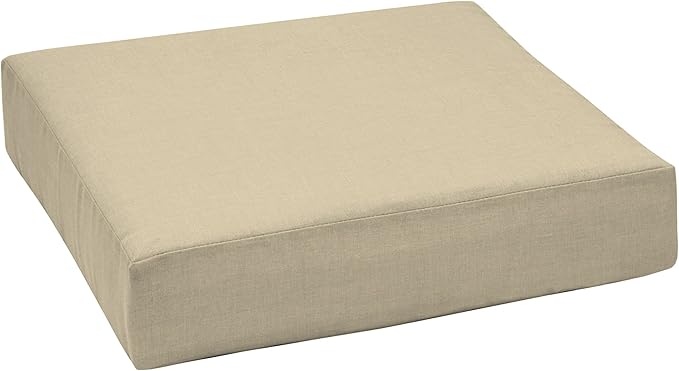 Arden Outdoor Deep Seat Bottom Cushion, 24 x 24, Rain-Proof, Fade Resistant 24 x 24, Tan Leala