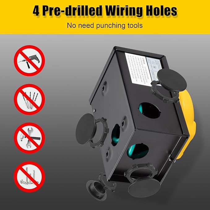 50 Amp Generator Power Inlet Box, NEMA SS2-50P Power Inlet Box for 3 Prong Generator Cord, 125/250 Volt, Up to 12500 Watts, Weatherproof Generator Inlet Box with Light Indicator, ETL Listed