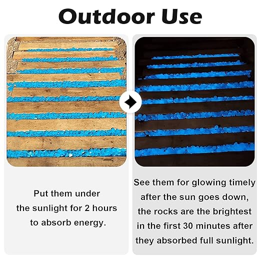 NAMTSO Glow in The Dark Rocks Outdoor, 500 pcs Blue Solar Rocks for Landscaping, Outdoor Decor Glow in The Dark Stones, Glowing Pebbles for Garden Backyard Patio Lawn Pond Fish Tank Aquarium Decor