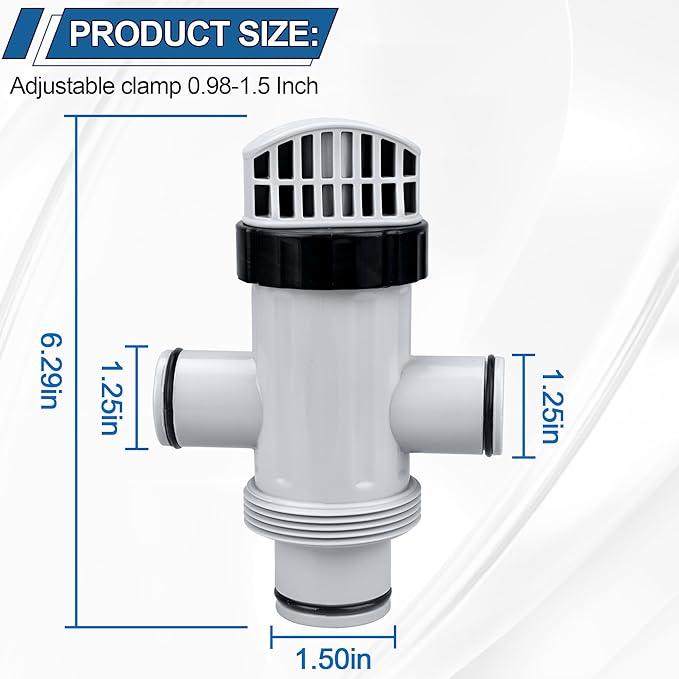 Pool Hose Plunger Valve for Intex Above Ground Pool and Pool Pump, Above Ground Swimming Pool Accessories 11872 Dual Split Hose Plunger Valve Replacement Parts for Intex Filter Circulation System