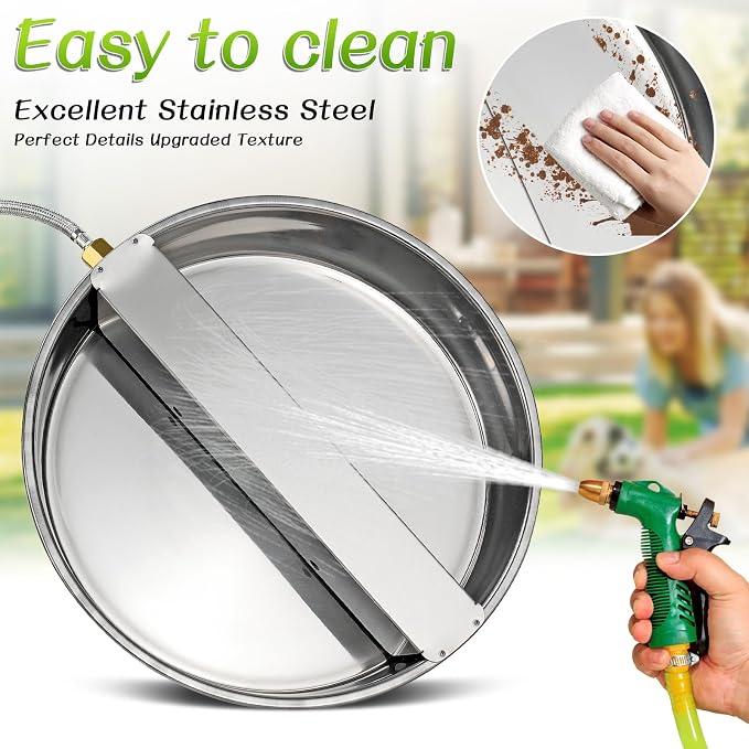 Automatic Dog Water Bowl Dispenser Outdoor Pet Water Dispenser | 1.8 Gal Dog Water Dispenser for Large Breed Dogs, Heavy-Duty Stainless Steel, Chicken Waterer, Backyard