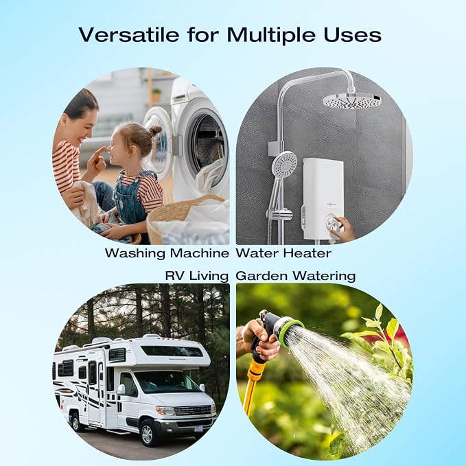 H&G Lifestyles Water Filter for Washing Machine,Water Softener | Anti-Scale Water Filtration,with 3/4" GHT Garden Hose Filter, Prevent Scale Build-up,for Water Heater Swamp Cooler,1PACK