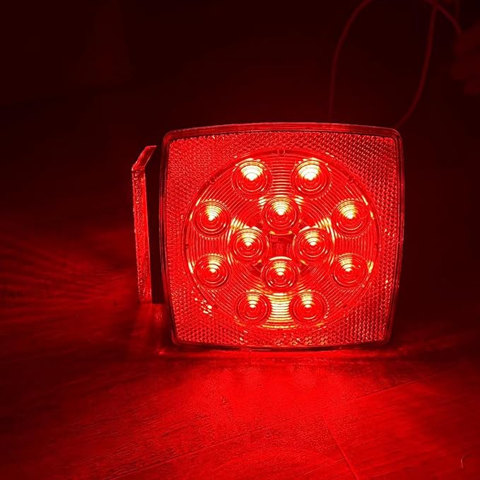 fouwick LED Tail Trailer Light Waterproof for Trucks, Trailers, Tractors, Semi-Trailer, Dump Truck, Bus, Boat (Light Only)