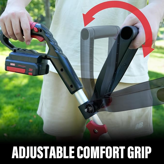 MZK 20V 12'' Cordless String Trimmer, Grass Trimmer&Edger with 8 Replacement Spools, Battery Powered Weed Trimmer with Auto Line Feed for Garden, Lawn(2 * 4AH Battery and Charger Included),ST12D07