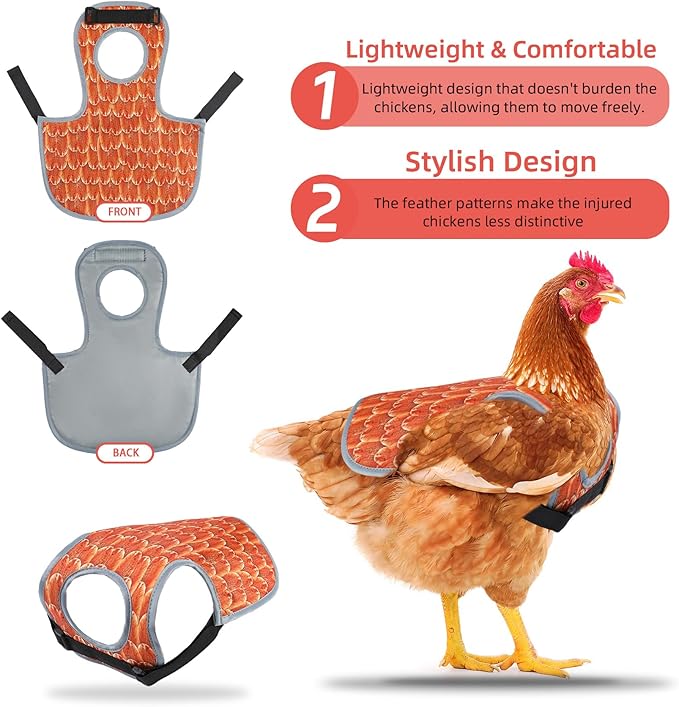 Chicken Saddles for hens, Chicken Apron Back Protector for Hens With Adjustable Strap, Chicken Hen Mating Saddle