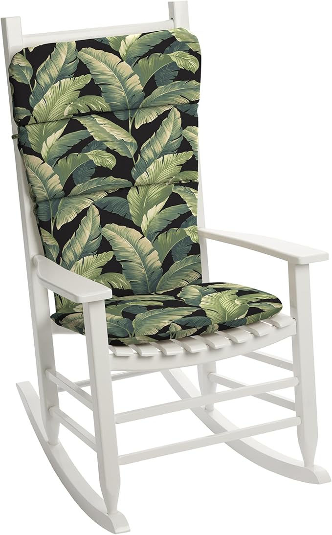 Arden Outdoor Adirondack or Rocking Chair Cushion, 20 x 17, Rain-Proof, Fade Resistant Onyx Cebu