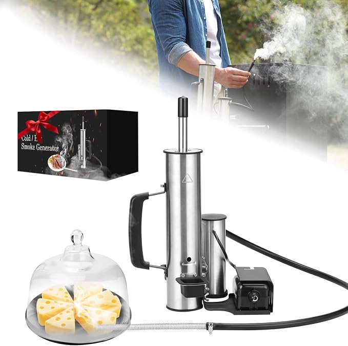 2026 Upgrade Electric Smoker Generator, Cold Smoker 60-70°F for Cheese/Salmon, Adjustable Smoke Volume Air Pump, Smoke Tube for Pellet Smoker, Fits Gas/Pellet Grill, Smoking Accessory Gift for Men