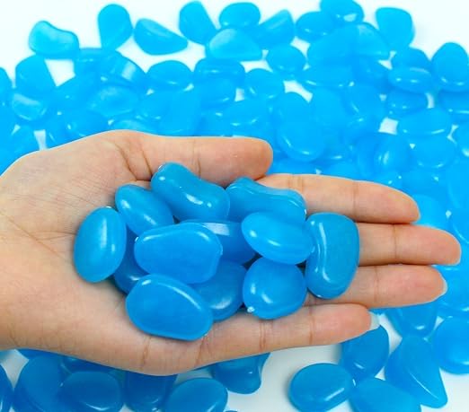 19.4Lbs 4800Pcs Glow in The Dark Stones Garden Pebbles Rocks Indoor Outdoor Decor Luminous Stone for Walkways Driveway Yard Grass Fish Tank Large Bag