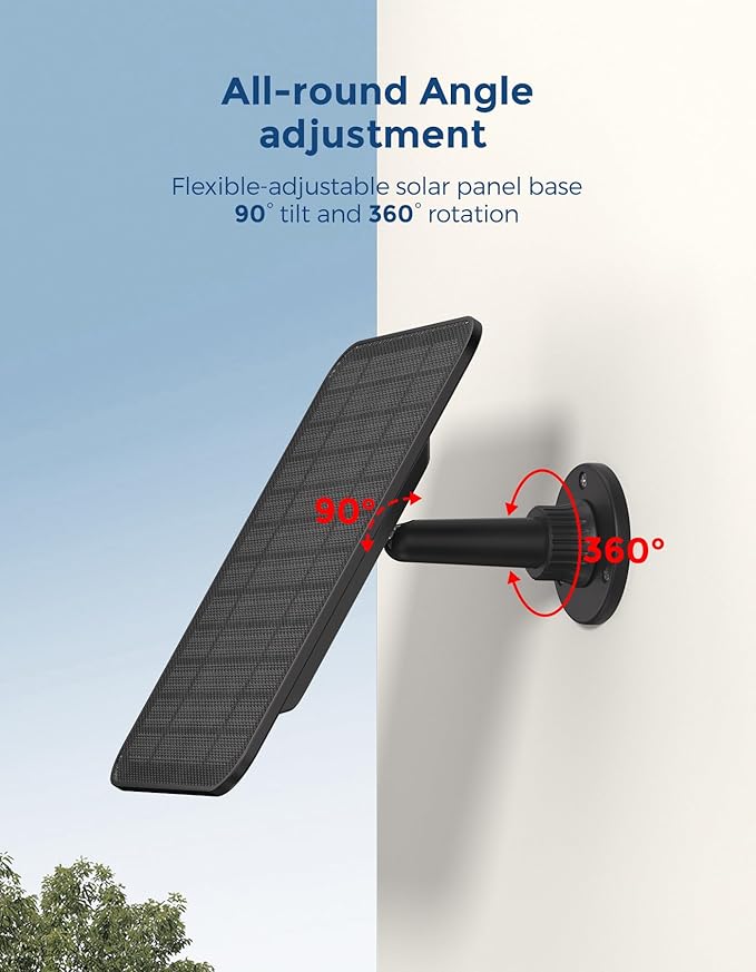 Solar Panel for Blink Outdoor 4(4th Gen)/Blink Outdoor(3rd Gen) XT3 and Blink XT2/XT Camera/Blink Outdoor Camera,Solar Charger with 13.12Ft Outdoor Power Cable, Adjustable Mount, IP65 Waterproof