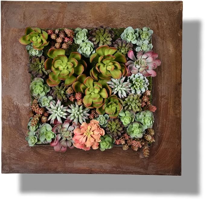Modern Home Living Wall Galvanized Steel/Zinc Succulent Planter, Wall Mounted Garden Pocket Planter (16 Pocket, Rust Zinc)