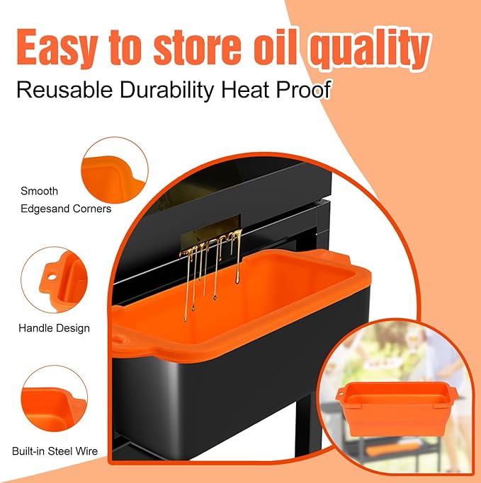 joyhalo Full-Edge 22" Blackstone Silicone Griddle Cover, with 16" Silicone Spatula Mat and Grease Cup Liners, Perfect Combination for Blackstone Griddle for All-Season Outdoor Use