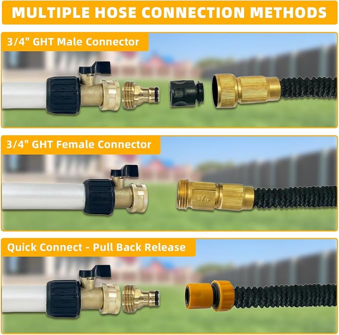 16FT Reach Gutter Cleaner, Gutter Cleaning Tools from the Ground with 3/4" Brass Shut-Off Valve & Bendable 360° Rotating Water Wand, Safe Cleaning for 2-Story Homes