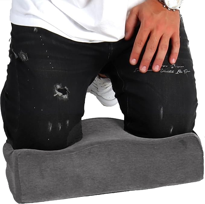 Kneeling Pad Comfort Memory Foam - Extra Thick Knee Cushion Floor Sitting for Work, Mechanics, Construction, Gardening, Yoga, Bath Kneeler for Baby Bath -Provide Support for Knees & Elevation (Gray)