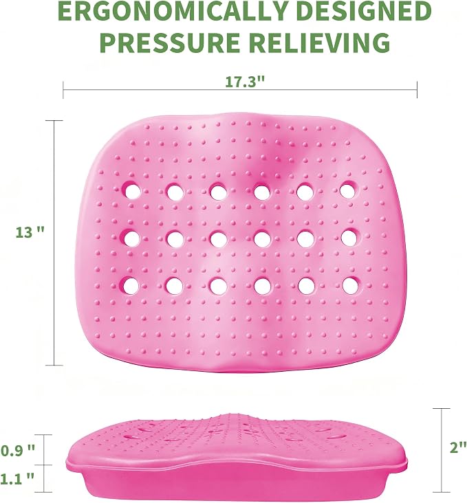 Poolside Seat Cushion, Pool Seat for Edge of Pool, Portable Outdoor Chair Mat with Carry Bag, Non-Slip & Quick-Drain for Swimming Pool, Patio, Deck, Hot Tub Bench (Pink, 2 PC)