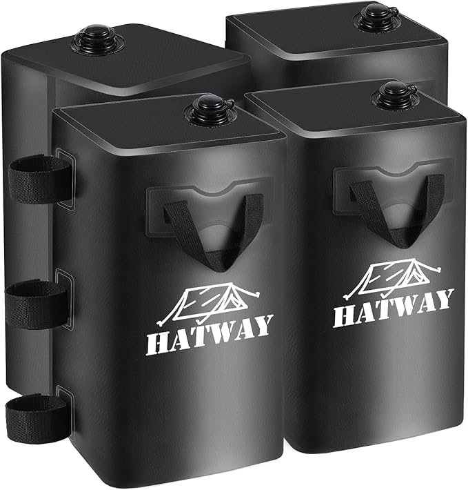 Hatway Canopy Weights,176 LBS Water Bag Set of 4 Leg Weights for Pop Up Canopy,Gazebo,Canopies,Tent-4 * 20L-Black