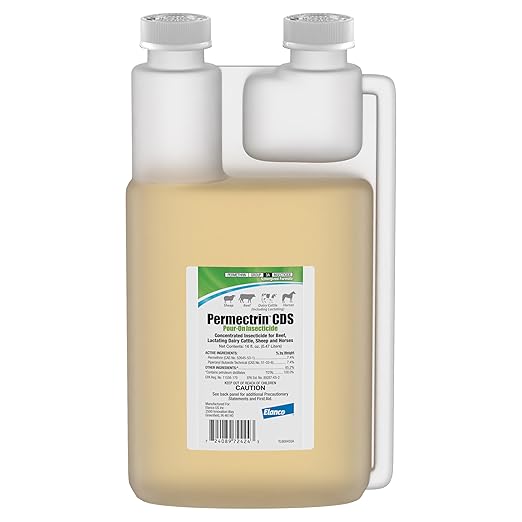 Permectrin CDS Pour-on Insecticide Pour-On & Premise Spray | Controls Flies, Lice & Ticks | 1 Pint Bottle