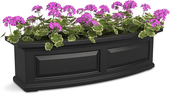 Mayne Nantucket 3-Foot Window Box – Self-Watering, Weather-Resistant Planter for Flowers – Durable Design for Outdoor Use, Perfect for Windows