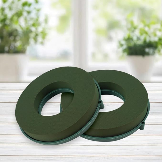 ZOFORTY 8PCS Floral Foam Rings 6 Inch Round Floral Wet Foam Ring Flower Arrangement Kit for Florist Wedding Foam Decoration, Green