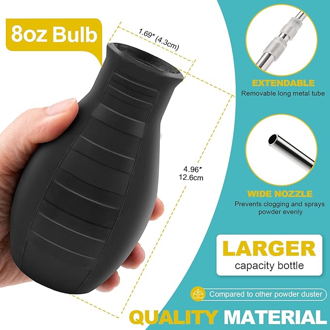 Sbestily Diatomaceous Earth Powder Duster, Extendable Long Tubes from 5'' to 22'', Garden and Indoor, Large Bulb Handheld Insect Treatment Spreader Applicator, Puffer, Spray Bottle