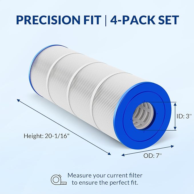 CCP320 PCC80 178580 R173573 817-0081, 5 oz+ Trilobal Fabric Pool Filter Cartridges, Compatible with Pentair Clean & Clear Plus 320 (#160340) & Waterway 325, 4-Pack, Ultra Series