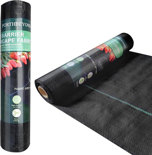 1.4FT x 100FT Weed Barrier Fabric 3.2OZ Heavy Duty, Narrow Permeable Weed Control Cloth for Garden Beds, Path, Flower Edging
