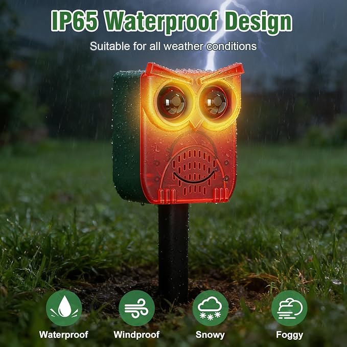 ChunHee Solar Motion Sensor Alarm Outdoor Dog Barking Alarm with 129dB Loud Alarm & PIR Motion Detection, IP65 Weatherproof Motion Activated for Deer, Coyote,Raccoons, Bears 2PCS