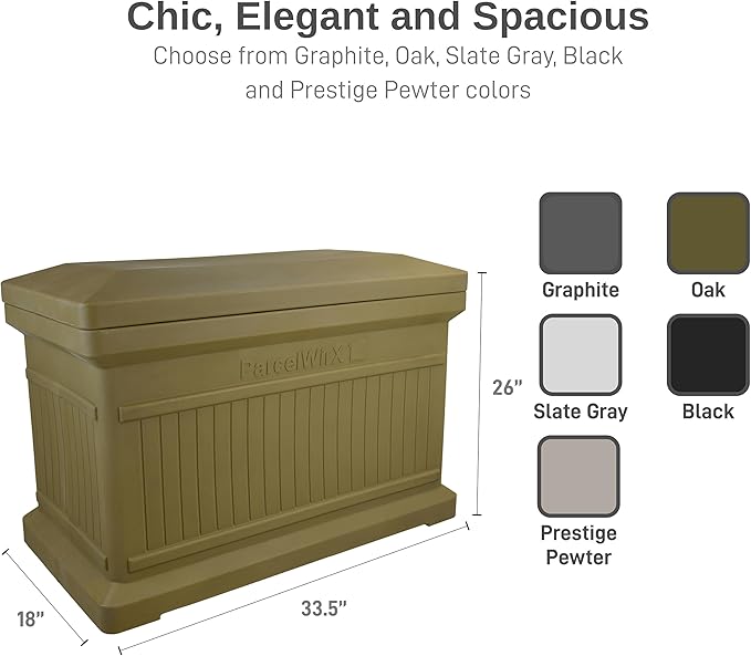 RTS Home Accents ParcelWirx Premium Horizontal Storage Cabinet/Package Delivery Box with Lift Off Lid, Oak