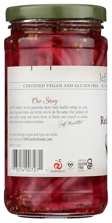 Jeff'S Garden, Onions Red Pickled, 12 Fl Oz