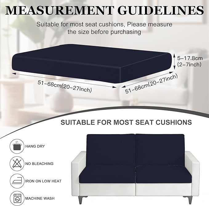 BIETYONE 4Pcs Patio Stretch Cushion Covers,Outdoor Sofa Replacement Cover Slipcovers for Patio Furniture Cushion Covers, Washable Reusable Furniture Protector
