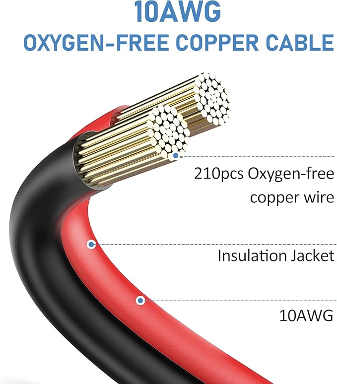 Solar Connector to XT60 Cable (10AWG 2ft), Solar to Injection Molding XT60 Adapter Extension Cord for Portable Power Station