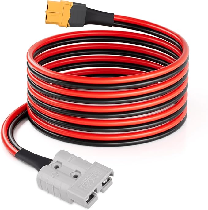 ELFCULB 10AWG 10FT Anderson SB50 Battery Quick Connect/Disconnect to XT60 Female Cable SB50-XT60 Connector Cable for RC Battery Solar Panel and Solar Portable Power Station