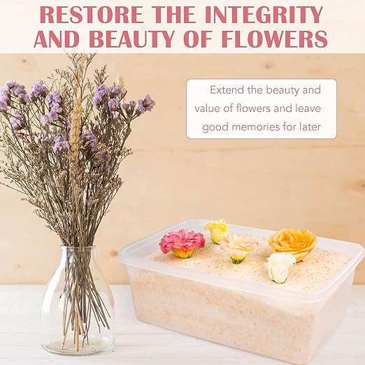 VOISEN Silica Gel Flower Drying,8LBS Flower Drying Silica Gel Crystals,Color Indicating Flower Preservation Kit Contains Flowers Desiccant, Brush, Gloves, Plastic Box