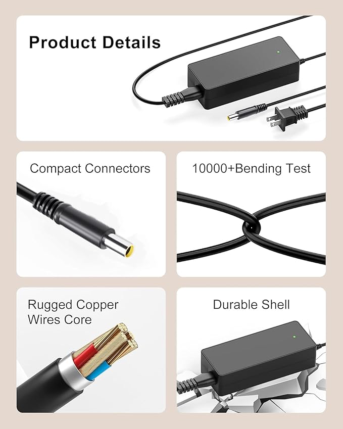 Charger for Jackery Charger 24V 90W AC Adapter for Jackery Portable Power Station Explorer 160 240 300 500 550 E300 E500 E550 Solar Generator 167Wh 240Wh 293Wh 518Wh Lithium Battery Power Supply Cord