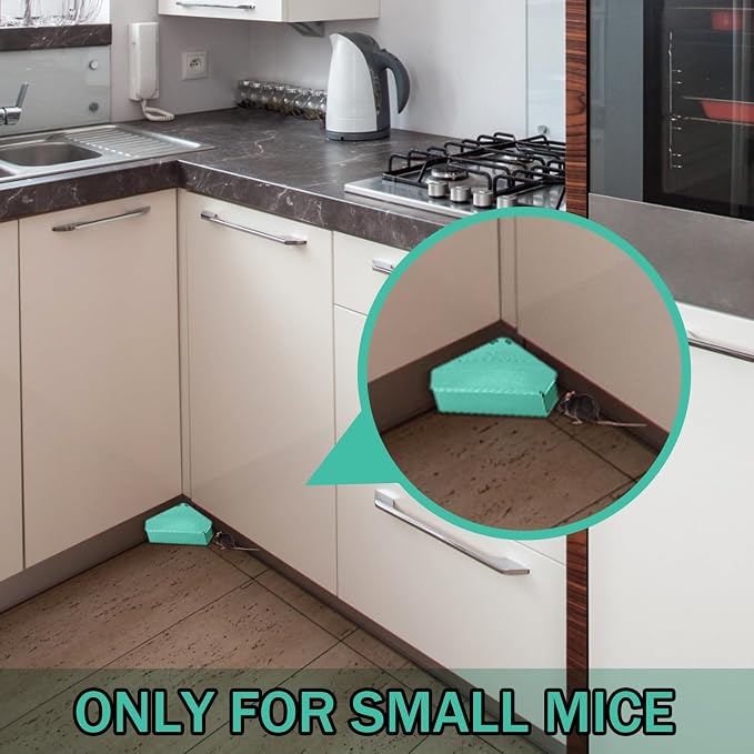 Qualirey 36 Pcs Mice Station with Key Triangle Mouse Station Lockable Reusable Bait Box, Enclosed Design for Indoor and Outdoor Use, Suitable for Small Mice (Blue)