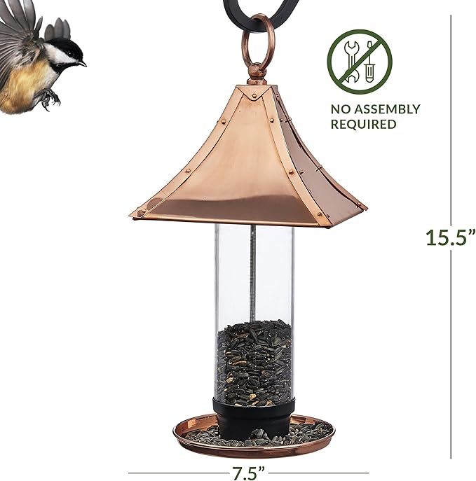 Good Directions T01P Pagoda Style, Pure Copper Bird Feeder, Wild Bird Feeder, Easy to Hang