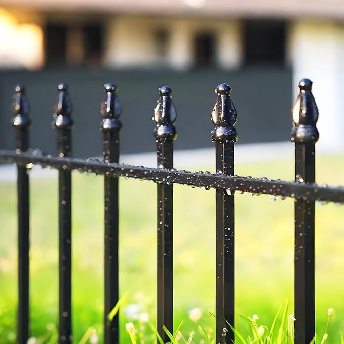 Thealyn Metal Garden Fence 36" H x 28" W, 5 Panels (4 Panels + 1 Gate), Total 11.6 feet, Metal Border Folding Fence, Landscape Fencing Dog Fence Pet Fence for Flower Bed, Yard, Animal Barrier