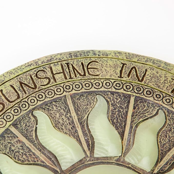 Bits and Pieces - Glow in the Dark Sun Garden Stone - Irish Garden Decor Yard Art Accent - 10" x 10" Round Durable Polyresin Stepping Pavers for Landscaping and Outdoor Pathways