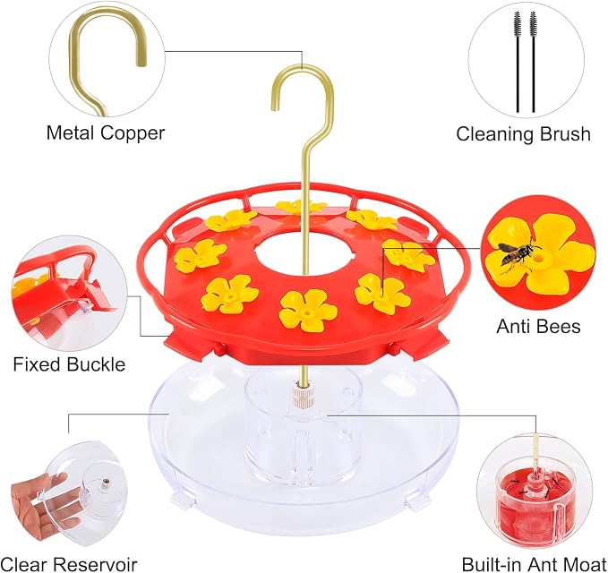 Glass Hummingbird Feeder& Plastic Disc Hummingbird Feeders